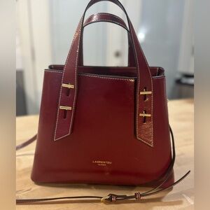 LAORENTOU burgundy/oxblood Crossbody tote Genuine Leather Handbag